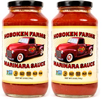 Hoboken Farms Marinara Gourmet Pasta Sauce - No Sugar Added, Non GMO Project Verified, Vegan, Cholesterol Free, Plant Based, Keto & Paleo Friendly, Made with Whole Tomatoes and Pure Olive Oil (2-Pack)