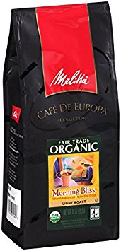 Melitta Fair Trade Organic Coffee, Morning Bliss Ground, Light Roast, 10 ounce