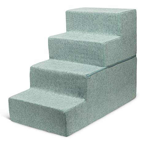 Made in USA Foldable Pet Steps/Stairs with CertiPUR-US Certified Foam for Dogs and Cats by Best Pet Supplies