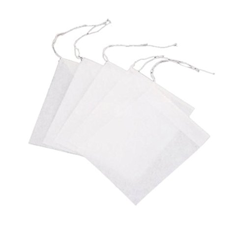 Vktech Disposable String Drawstring Empty Heat Seal Filter Paper Tea Bags Pack of 100