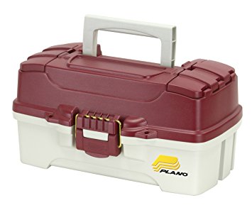 Plano 1-Tray Tackle Box with Dual Top Access, Red Metallic/Off White