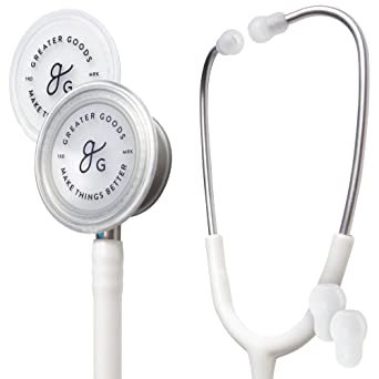 GreaterGoods Dual-Head Stethoscope, Classic Design for Medical and Home Routine Physical Assessing Basic Heart and Lung Examinations (White)