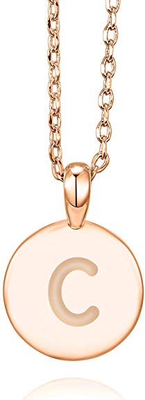 PAVOI 14K Rose Gold Plated Letter Necklace for Women | Gold Initial Necklace for Girls