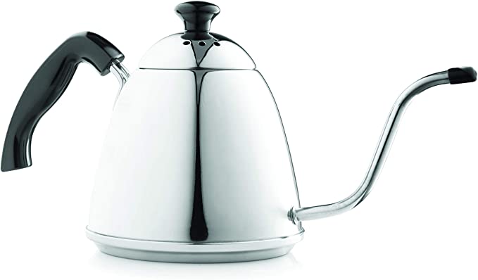 Fino Pour Over Gooseneck Coffee Kettle, 6 Cup, Stainless Steel