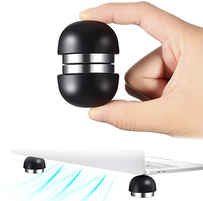 2 Pieces Laptop Cooling Pad Silicone Magnetic Mini Portable Invisible Cooler Stand Ball Small Laptop Foot Elevator Compatible with Laptop Computer