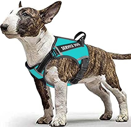 LMOBXEVL Service Dog Harness,No-Pull Dog Harness with Handle Adjustable Reflective Pet Dog in Training Vest Harness,Easy Control for Small Medium Large Breed Outdoor Walking Hiking
