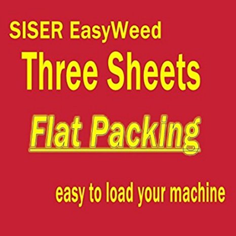 3 sheets of 12" x 15" Siser Easyweed Heat Transfer Vinyl, IRON ON T-shirt Heat Transfer, Craft Garment, (Red)