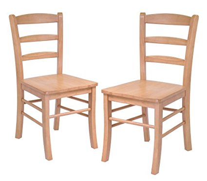 Winsome Wood Ladder Back Chair, Light Oak, Set of 2