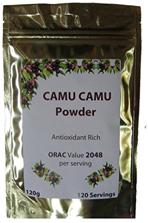 CurEase Camu Camu Fruit Powder 4:1 Extract (4 times stronger) Natural Vitamin C 4.2 ounces 120 Servings 1000mg per serving