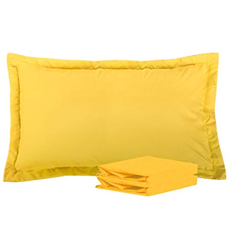 NTBAY King Pillow Shams, Set of 2, 100% Brushed Microfiber, Soft and Cozy, Wrinkle, Fade, Stain Resistant (Yellow, King)