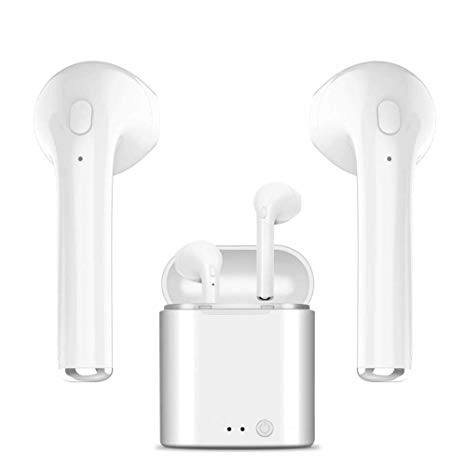 Bluetooth Headsets, Bluetooth Noise Cancelling Headphones Stereo in-Ear Earphones Bluetooth 4.2 Sport Headset with Charging Case Compatible with Most Smartphones（Travel Carrying case Included