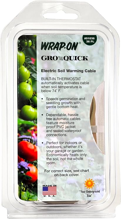 Wrap-On 51036 36' GRO-QUICK Soil Warming Cable 126 Watts 1.05 AMPS