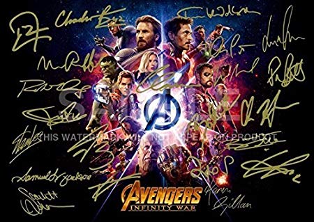 Avengers Infinity War Print (11.7" x 8.3") RDJ, Stan Lee, Chris Pratt, Tom Hiddleston, Chris Hemsworth, Chris Evans, Black Panther, Spiderman, Captain America, Iron Man