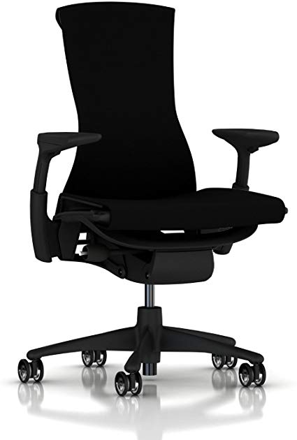 Herman Miller Embody Ergonomic Office Chair | Fully Adjustable Arms and Translucent Casters | Black Rhythm