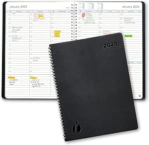 2025 Planner Weekly and Monthly – Hourly Appointment Book 2025 – Softcover, Twin-Wire Binding – Teacher Planner, Simple Design for Productivity – 8.5 x 11