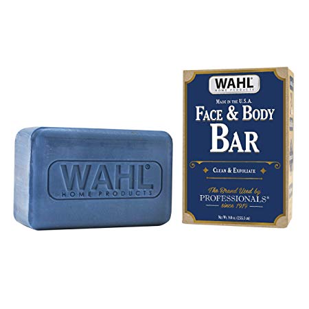 Wahl Men's Exfoliating Face and Body Bar, 9 Ounce Exfoliating and Moisturizing Face and Body Bar Soap (#805614)