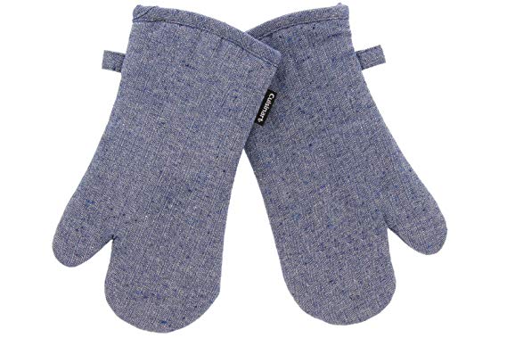 Cuisinart Oven Mitts, 2pk - Heat Resistant Oven Gloves to Protect Hands and Surfaces with Non-Slip Grip and Hanging Loop - Ideal Set for Handling Hot Cookware, Bakeware – Chevron, Blue