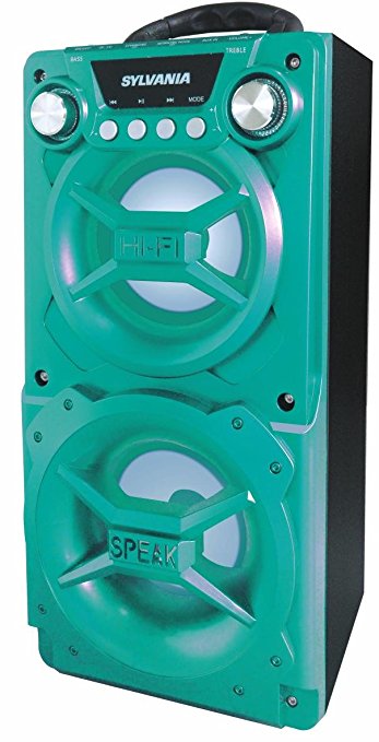 Sylvania SP328-Turquoise Portable Bluetooth Speaker