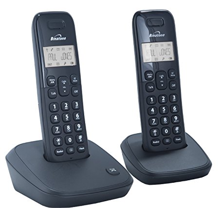 Binatone Veva 1700 Dect Cordless Phone - Black, Twin