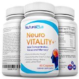 Premium Natural Brain Function Booster Nootropic - Increased Focus and Mental Clarity Better Memory Improved Mood and Less Brain Fog 2 Months Supply - Ginko Biloba St Johns Wort Bacopin Vinpocetine