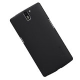 Nillkin Frosted Matte Hard Case Shell Pack of Screen Protector Film Compatible for OnePlus One - Retail Packaging - Black