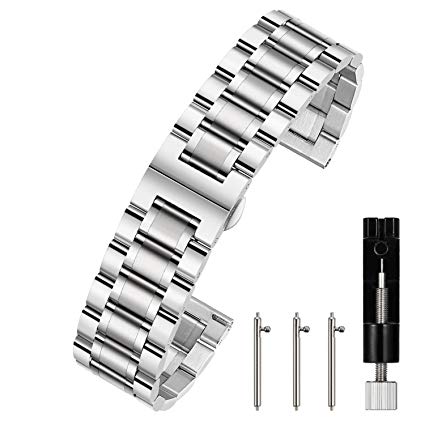 Berfine Quick Release Watch Strap, 20mm 22mm Premium Solid Stainless Steel Watch Band Replacement