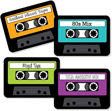 80's Retro - Paper Cassette Tape DIY Totally 1980s Party Essentials - Set of 20