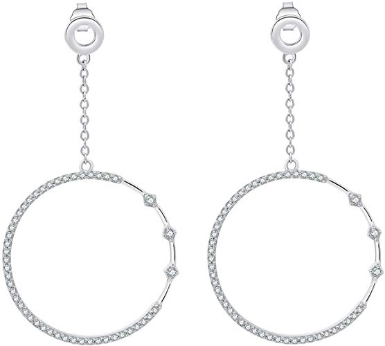 SA SILVERAGE 925 Sterling Silver Oval Twist French Wire Earrings for Women Teardrop Earrings