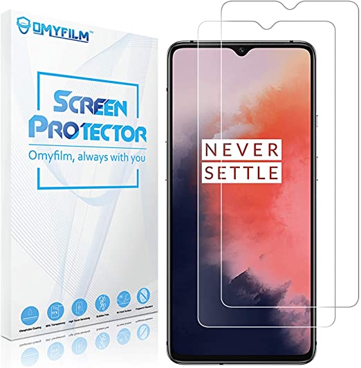[2 Pack] Screen Protector for Oneplus 7t [Scratch Resistant] OMYFILM Oneplus 7t Tempered Glass Screen Protector [Accurate Touch] Glass Screen Protector for Oneplus 7t