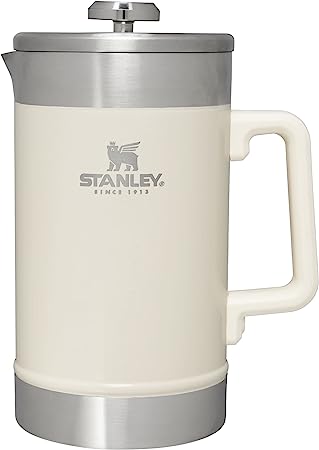 Stanley French Press 48oz with Double Vacuum Insulation, Stainless Steel Wide Mouth Coffee Press, Large Capacity, Ergonomic Handle, Dishwasher Safe