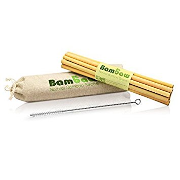 20 Environmentally Friendly Bamboo straws 22 cm | Drinking Straws, Biodegradable Straws, Reusable | Hand Made in Bali | Includes a Cleaning Brush | bambaw (20)