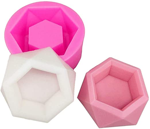 1 PC Hexagon Flower Pot Silicone Mold - MeiMeiDa Succulent Plant Vase Gypsum Cement Molds Concrete Clay Mould, Ashtray Resin Moulds, Candle Holder Wax Casting Mold