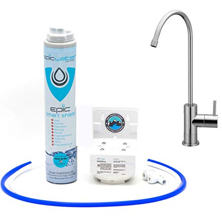 Epic Smart Shield with Dedicated Faucet | Under Sink Water Filter System | Removes 99.99% Contaminants | Certified Against NSF/ANSI Standard 42,53 & 401 | Made in USA