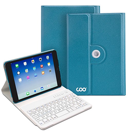 COO iPad Mini Case With Wireless Bluetooth Keyboard for Apple iPad Mini 1/2/3 Mini4, PU Leather, 360 Degrees Rotating