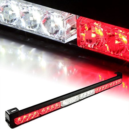 Rupse 24 LED 27" Hazard Emergency Warning Tow Traffic Advisor Flash Strobe Light Bar (Red and white)