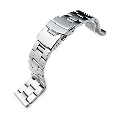 22mm 316L Solid Stainless Steel Oyster Straight End Watch Bracelet