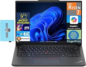 Lenovo Thinkpad E14 G6 Business Laptop 14.0" IPS WUXGA Display (AMD Ryzen 7 7735U, 16GB DDR5, 512GB PCIe SSD, Backlit KB, Fingerprint, 2 Thunderbolt 4, WiFi 6E, Win 11 Home) w/DKZ USB Port Expander