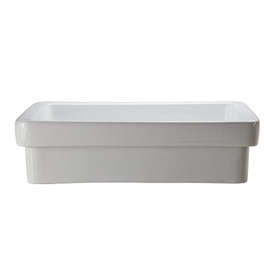 DECOLAV 1453-CWH Ambre Classically Redefined Semi-Recessed Lavatory Sink, White