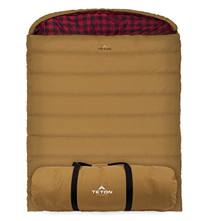 TETON Sports Mammoth Queen Size Sleeping Bag; Warm and Comfortable; Double Sleeping Bag Great for Family Camping; Compression Sack Included