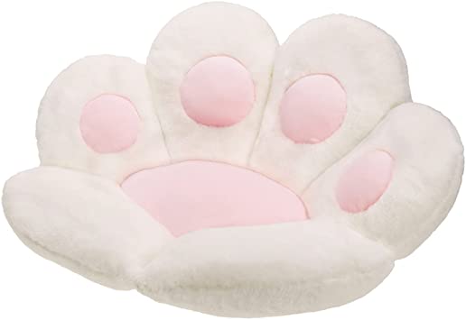 Cute Cat Paw Cushion Lazy Sofa Office Chair Cushion Bear Paw Warm Floor Cute Seat Pad for Dining Room Bedroom Comfort Chair for Health Building White