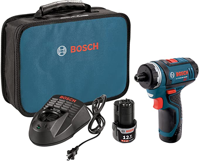 Bosch PS21-2A 12V Max 2-Speed Pocket Driver Kit with 2 Batteries, Charger and Case , Blue