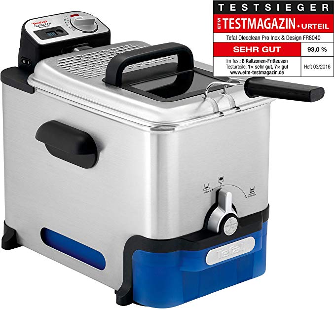 Tefal FR8040 Oleoclean Pro Inox - Design Deep Fryer - silver blue