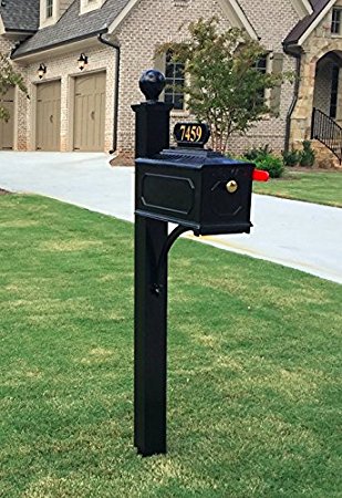 Williamsburg Estate Mailbox System (Contemporary Post - Black)
