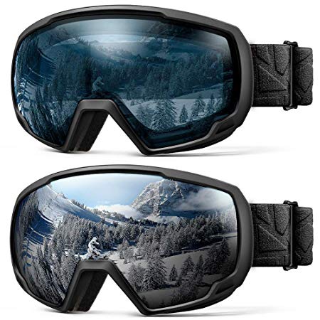 OutdoorMaster Kids OTG Ski Goggles - 2-Pack Over Glasses Kids Ski Goggles, 100% 400UV Protection - for Kids & Youth