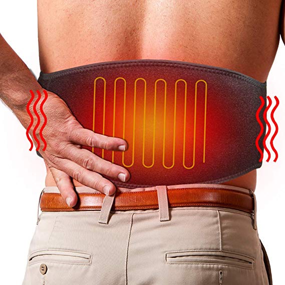 ARRIS Electric Heating Waist Belt Wrap, Lower Back Heat Belts & Lumbar Therapy Heating Pads for Pain Relief of Stomach Muscle Abdominal, Suitable for Men Women