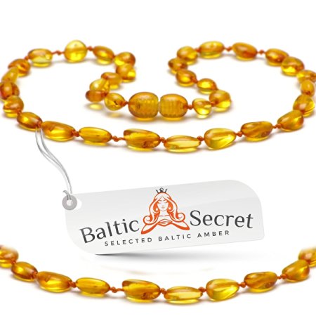 Premium Amber Teething Beads / Necklases / Extra Safe / 50% Richer and Higher in Value / Sizes from 10.0 IN to 14.7 IN / Reduces Teething Symptoms Naturally /HNY.P-BN / 27.5CM / 10.8IN