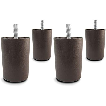 3" Universal Brown Plastic Furniture Legs Sofa/Couch/Chair 5/16" - Set of 4