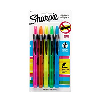 Sharpie Accent Retractable Assorted 5 Pack