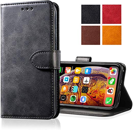 Yonader Apple iPhone 8 Plus/7 Plus Leather Case,Leather Wallet Case [Kickstand] [Card Slots] [Magnetic Closure] Flip Notebook Cover Case for Genuine Apple iPhone 8 Plus/7 Plus (Black)