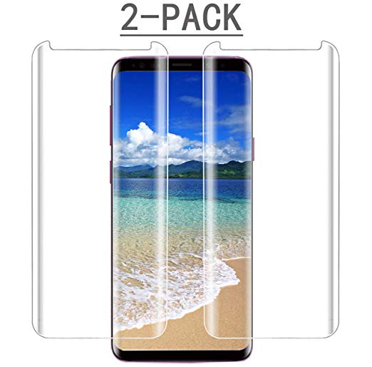 Galaxy S9 Screen Protector, 3D Full Screen Coverage Glass [9H Hardness][HD-Clear][Case Friendly][Anti-Fingerprint] Tempered Glass Screen Protector Compatible with Samsung Galaxy S9 [2 Pack]